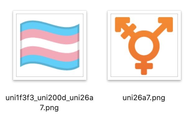 Bandeira e símbolo transgênero devem ser incluídos.