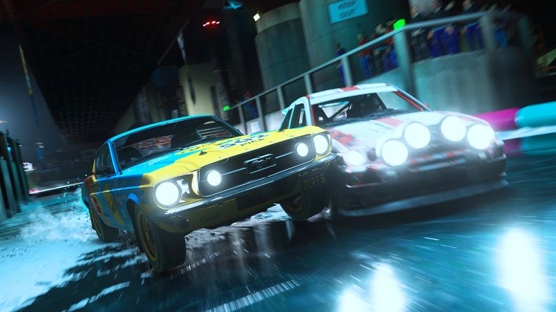 O maior atrativo de Dirt 5 é sua farta variedade de terrenos, climas e carros. Toda corrida parece diferente da anterior!