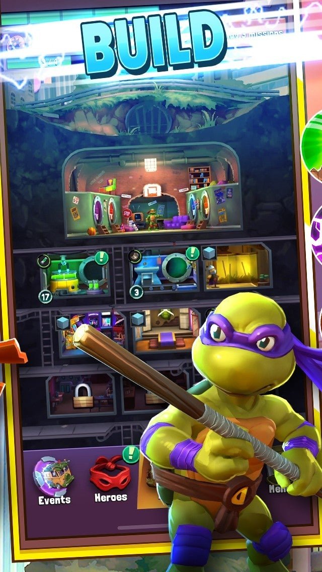 Jogo mobile das Tartarugas Ninja vai permitir customizar a base nos esgotos de Nova York.