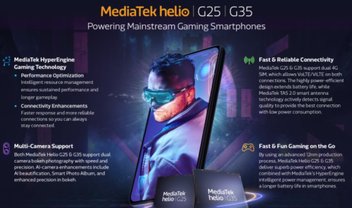 MediaTek lança chips Helio G35 e G25 para celulares abaixo de US$ 100