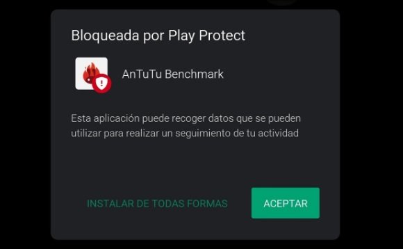 O aviso de bloqueio do app no Android.