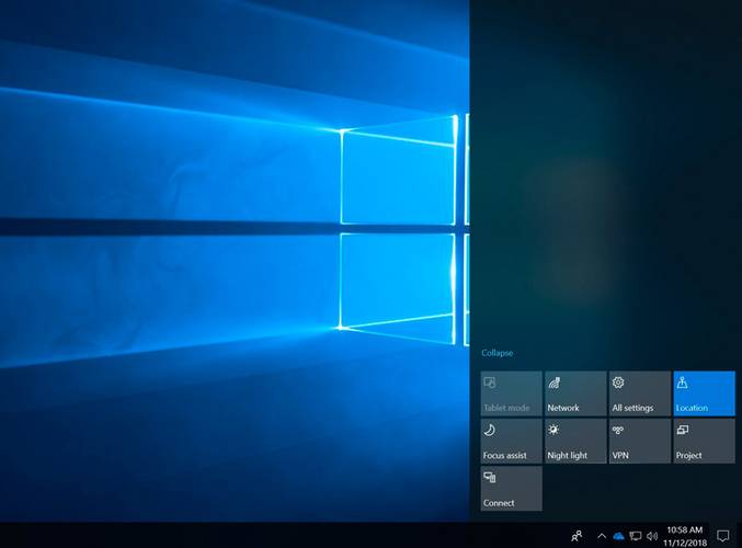 Central de Ações do Windows 10