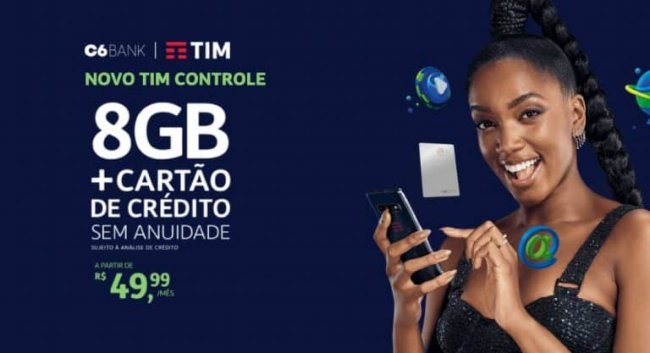 Clientes TIM com conta C6 Bank podem ganhar até 10 GB de bônus de internet