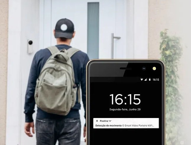 O dono da casa é notificado na hora com o sensor de movimento.