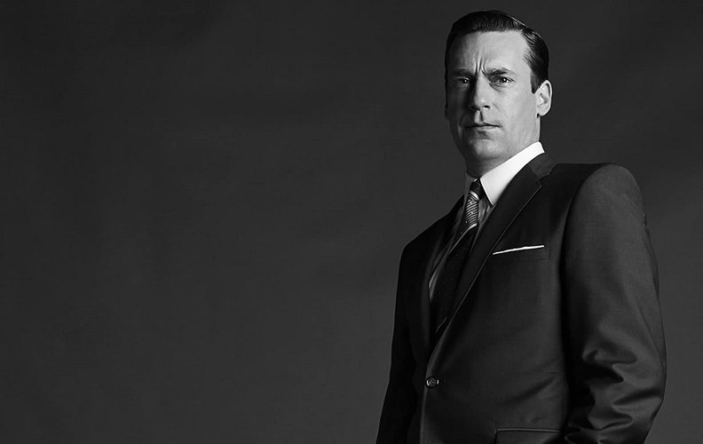 Jon Hamm como Don Draper, em Mad Men. (Reprodução)