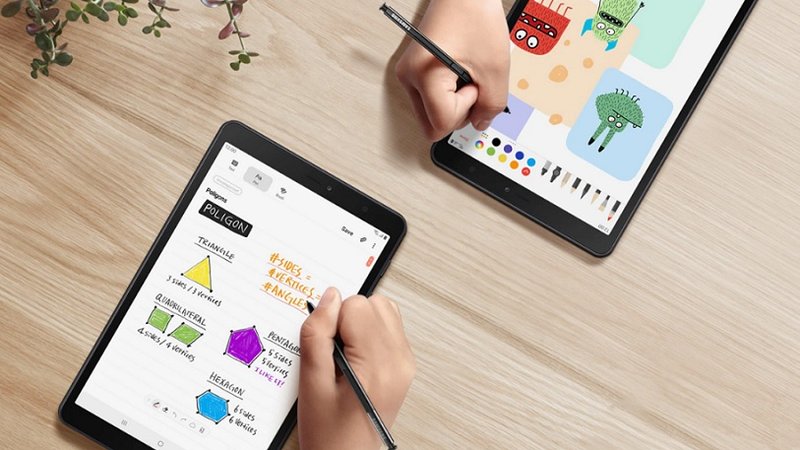 Samsung Galaxy Tab A 8'' tem facilidade de suporte à S Pen.