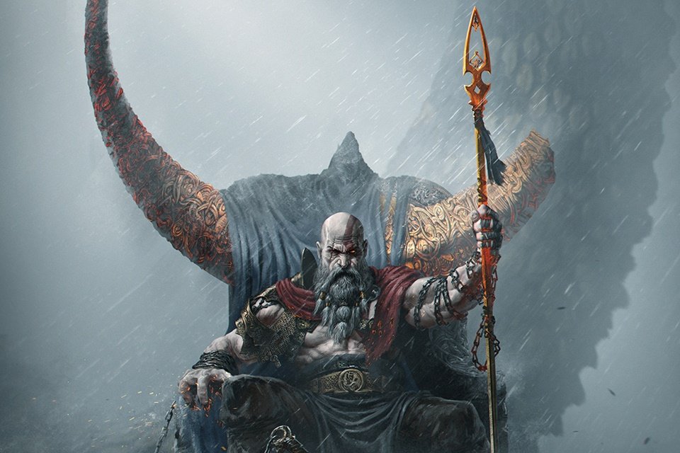 God of War: confira fanart épica de Kratos no trono de Odin