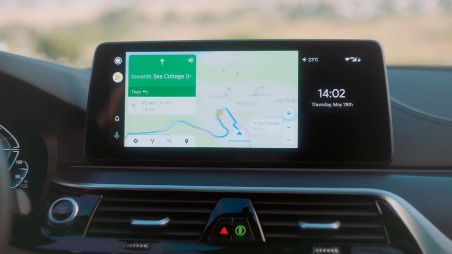Google Maps funcionando com o Android Auto sem fio