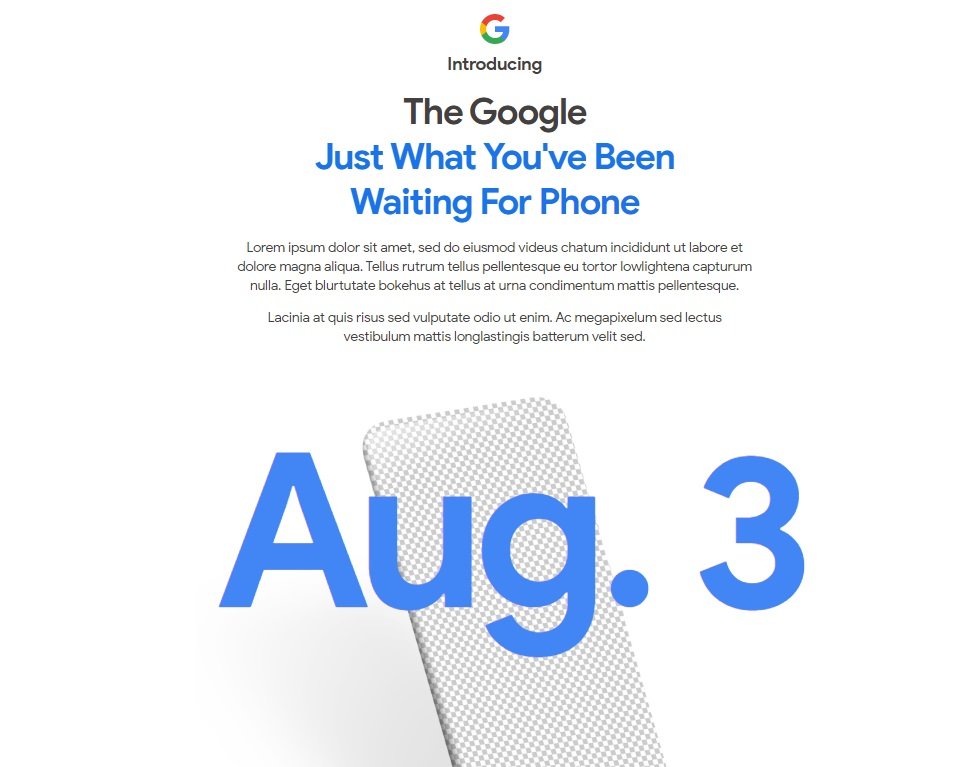 Pelo menos um dos smartphones da Google será apresentado em 3 de agosto