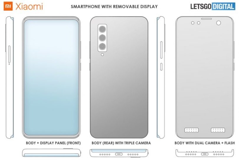 O celular com a "tela destacável" da Xiaomi.