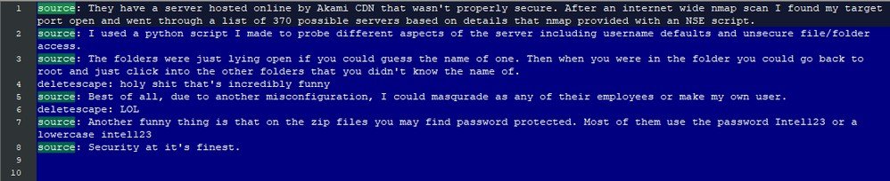 O hacker afirma ter invadido um servidor da Intel.