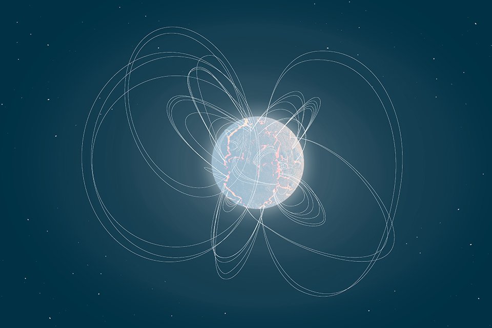 Arte conceitual de um magnetar
