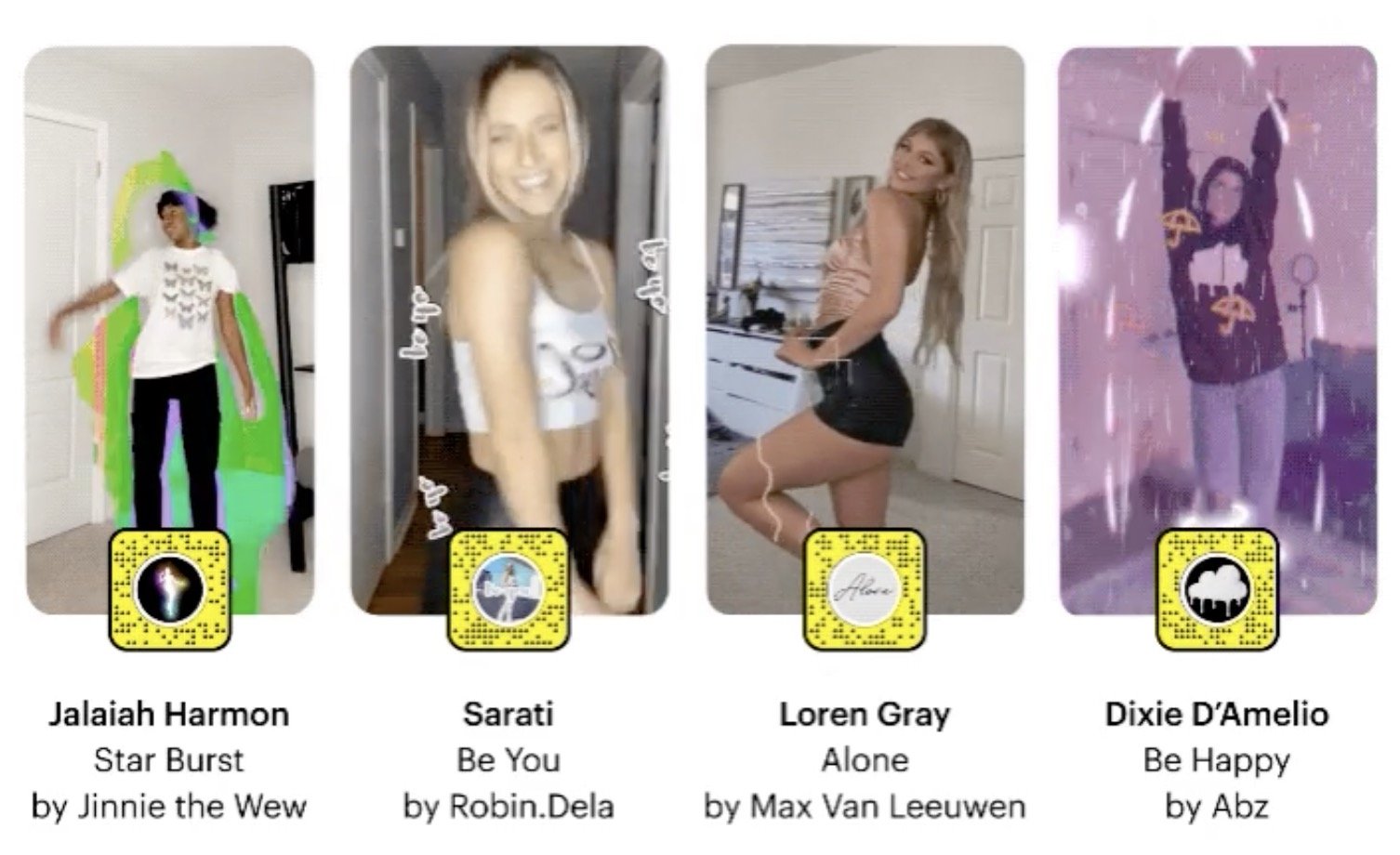 Novos filtros de realidade aumentada do Snapchat voltados para o TikTok.