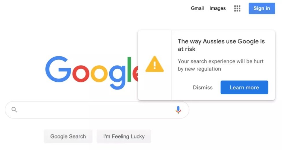 A carta aberta pode ser lida diretamente por quem acessa o Google na Austrália.