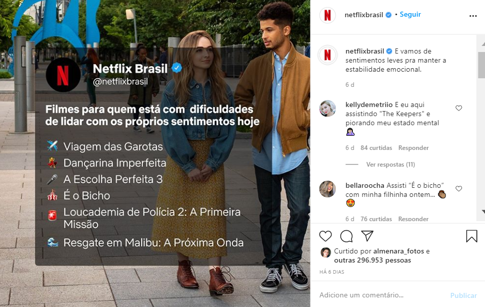 Netflix é líder no ranking de engajamento nas redes sociais e