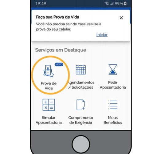 Os beneficiários selecionados irão visualizar o ícone da função no app Meu INSS.