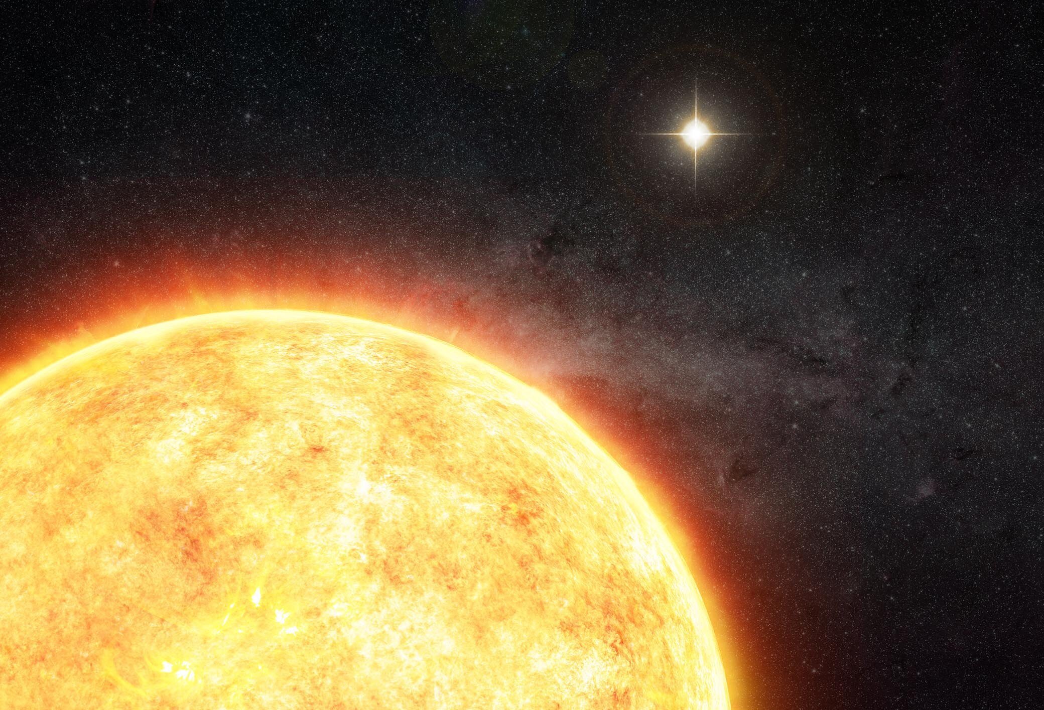 Conceito do possível companheiro solar, que os teóricos acreditam ter desenvolvido no aglomerado durante o período de nascimento do Sol