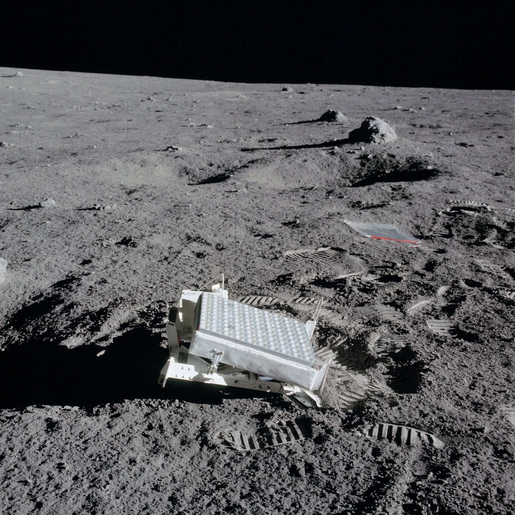 Refletores foram deixados na Lua em 1969.