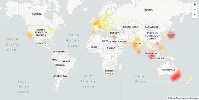 O Down Detector registrou uma alta quantidade de relatos sobre falhas no Gmail.