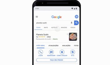 Google adiciona botão de delivery em suas buscas e no Google Maps