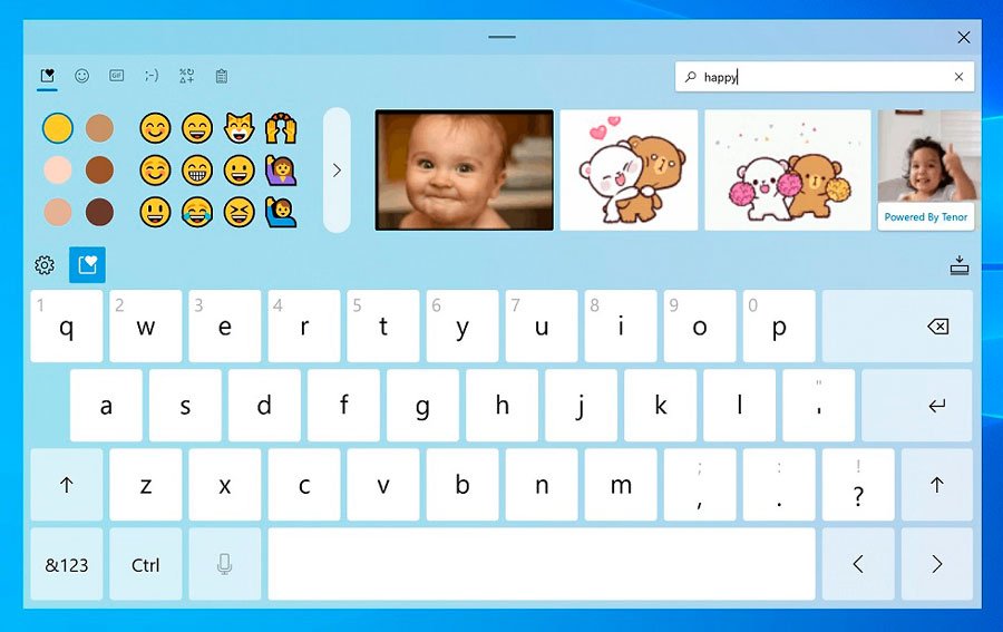 Novo visual do teclado virtual do Windows 10