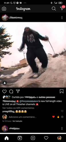Mudança de layout em botões do Instagram.