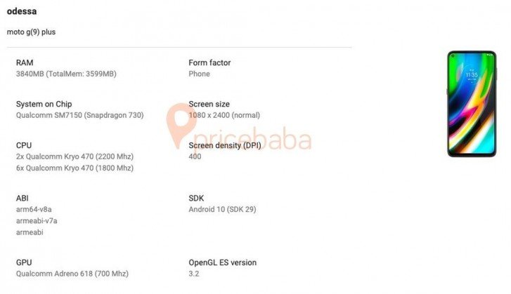 Console da Play Store confirma algumas especificações do Moto G9 Plus.