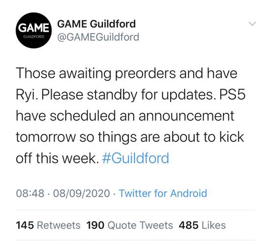 (Fonte: Game Guildford/Twitter)
