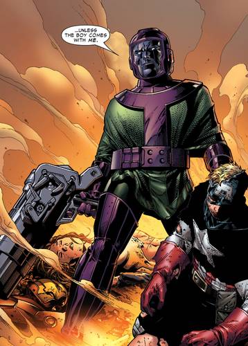 Kang, o Conquistador após derrotar os Vingadores nos quadrinhos.