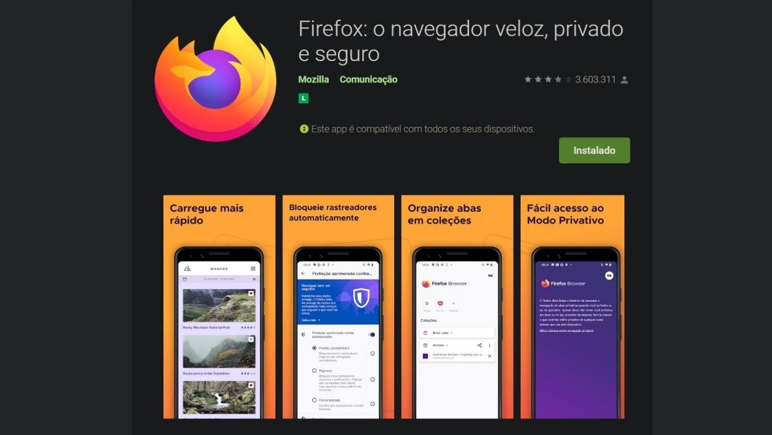 Nova versão do Firefox para Android foi lançada no dia 18 de setembro.