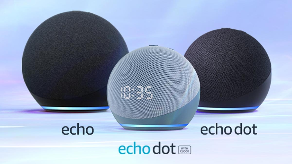 Os novos modelos de smart speaker da linha Echo.