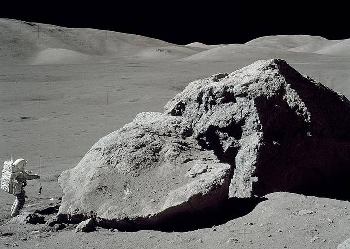 Astronauta Harrison Schmitt, da Apollo 17, a última missão tripulada à Lua, em 1972