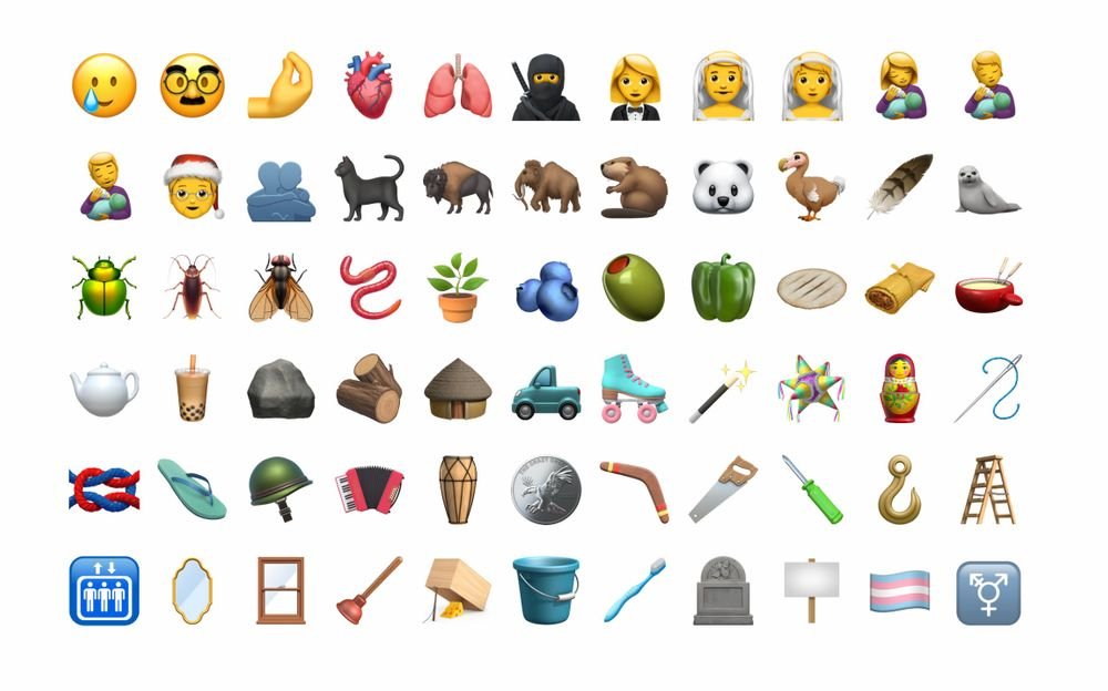 Novos emojis que apareceram no beta do iOS 14.2