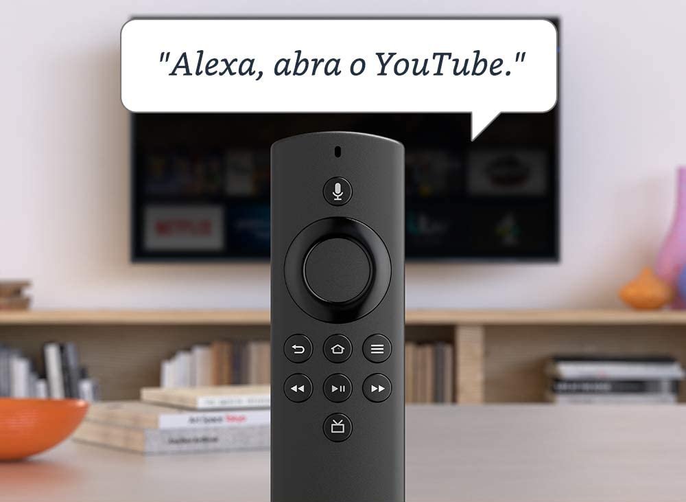 O novo controle do dispositivo da Amazon traz a assistente de voz Alexa.