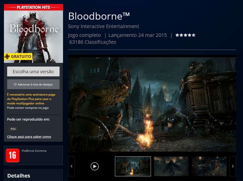 Jogo PS4 Bloodborne