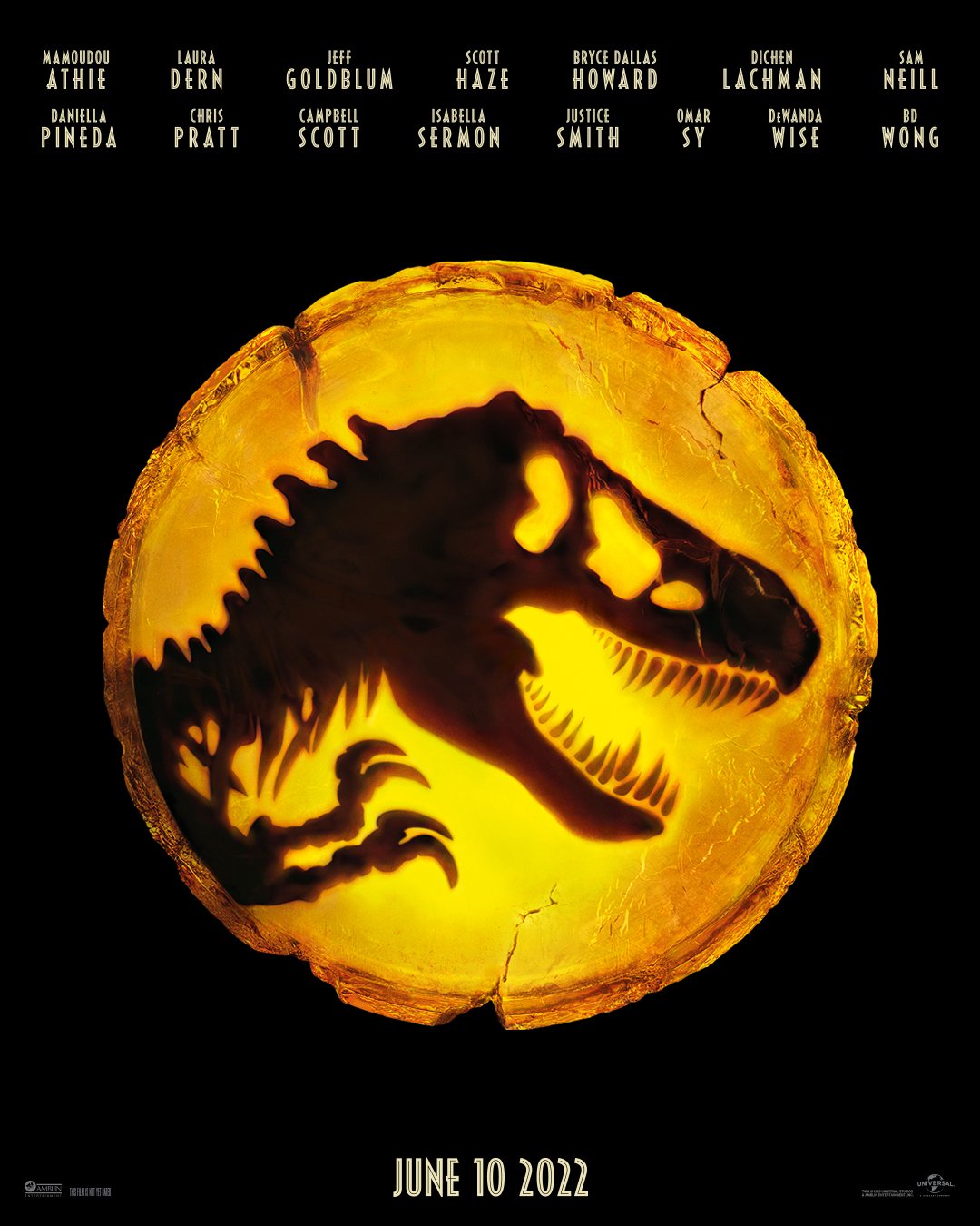 Cartaz de 'Jurassic World: Domínio' anunciando a nova data de estreia