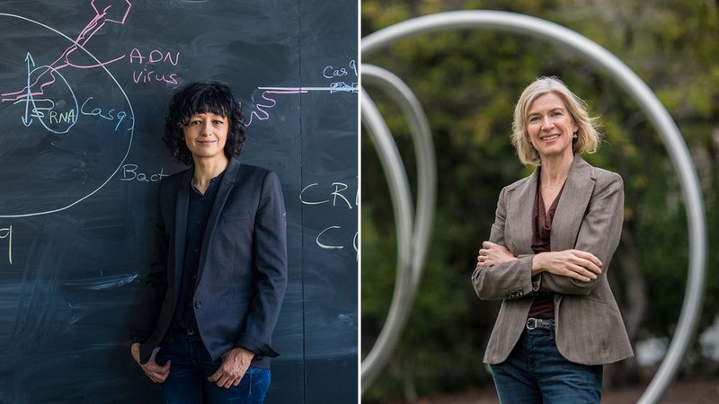 Emmanuelle Charpentier (à esquerda) e Jennifer Doudna (à direita), as descobridoras do CRISPR.