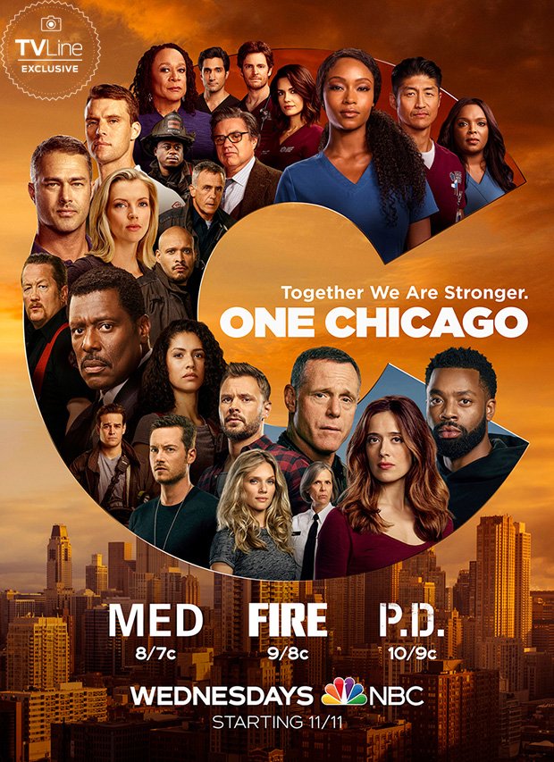 O poster do novo crossover de #OneChicago. (Fonte: NBC/TV Line/Divulgação)