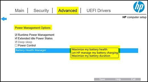 O recurso de gerenciamento de bateria será habilitado automaticamente com a atualização