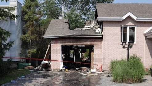 Garagem onde ocorreu o incêndio da bateria, no Canadá (Fonte: Electrek/Reprodução)