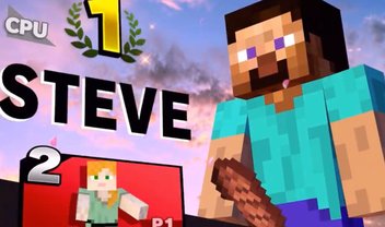 Smash Bros: Steve de Minecraft parece segurar outra coisa em pose