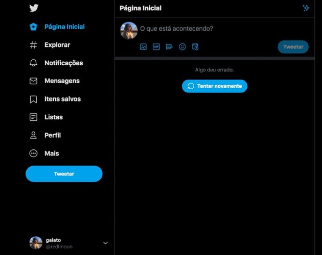 Mensagem de erro exibida na noite desta quinta-feira (15) aos usuários do Twitter.