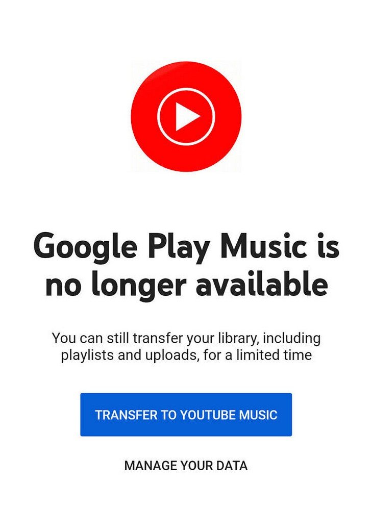 O último aviso: faça a transferência para o YouTube Music ou decida o que fazer com os seus dados.
