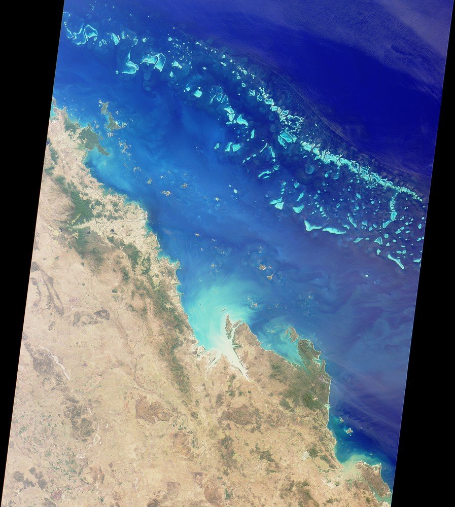 A Grande Barreira de Corais, vista do espaço.