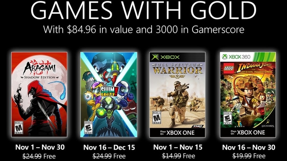 Xbox Games With Gold: Jogos de dezembro são revelados