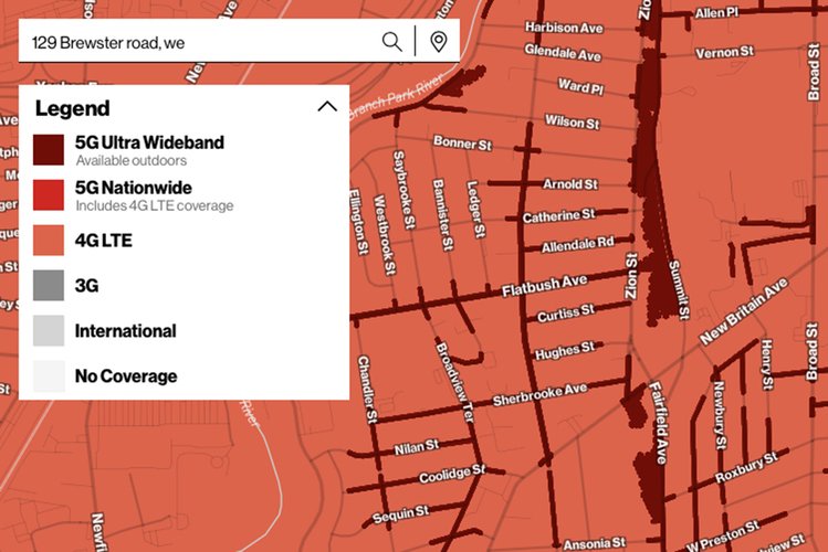 Aplicativo da Verizon mostra a cobertura de sinal em determinadas cidades norte-americanas. (Fonte: MacWorld, Verizon / Reprodução)