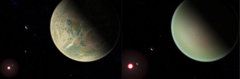 Planeta com água e outro sem água (Fonte: NASA/Reprodução)