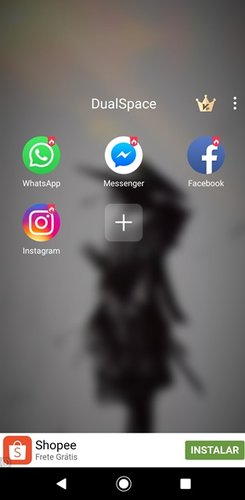 Tela inicial do do App de clonagem apresenta alguns dos apps compatíveis..