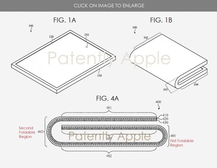 Antiga patente da Apple para um celular dobrável.