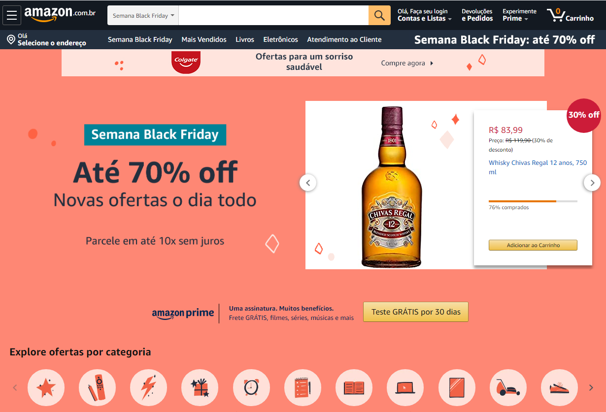 Milhares de produtos de diversas categorias estão incluídos nas promoções.